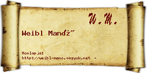 Weibl Manó névjegykártya
